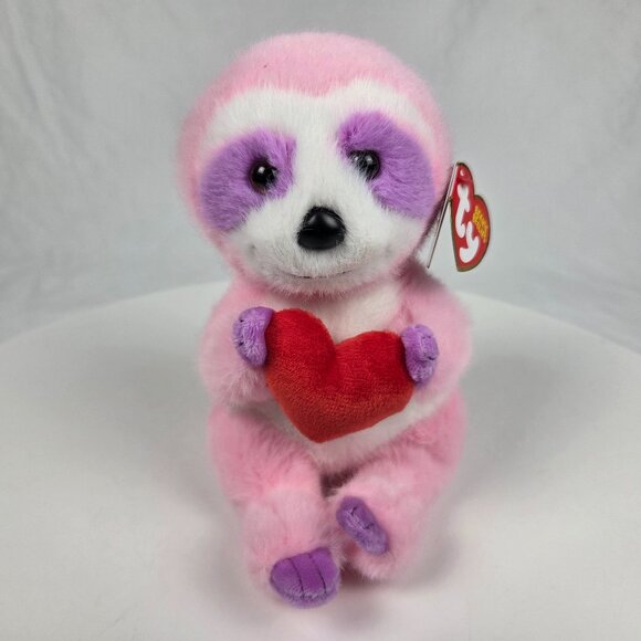 TY Beanie Baby (Beanie Bellies) - TART the Valentine's Sloth (6 inch) - NWT - Picture 1 of 9